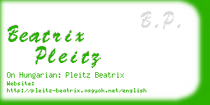beatrix pleitz business card